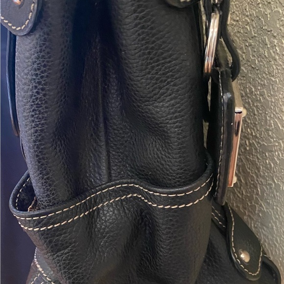 Tagnanello Leather Double Handle Satchel/Shoulder Bag. Black. Like new. - Picture 5 of 8